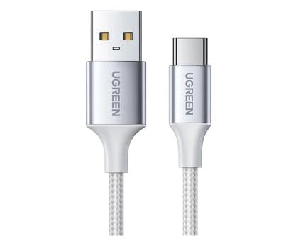 Kabel USB UGREEN Kabel USB do USB-C QC3.0 05m z aluminiową wtyczką biały